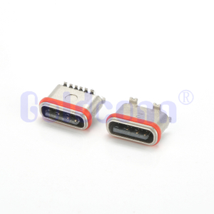 CF197-06TCB01R-22 Type C USB 6PIN Female Connector Waterproof, Vertical Type SMT