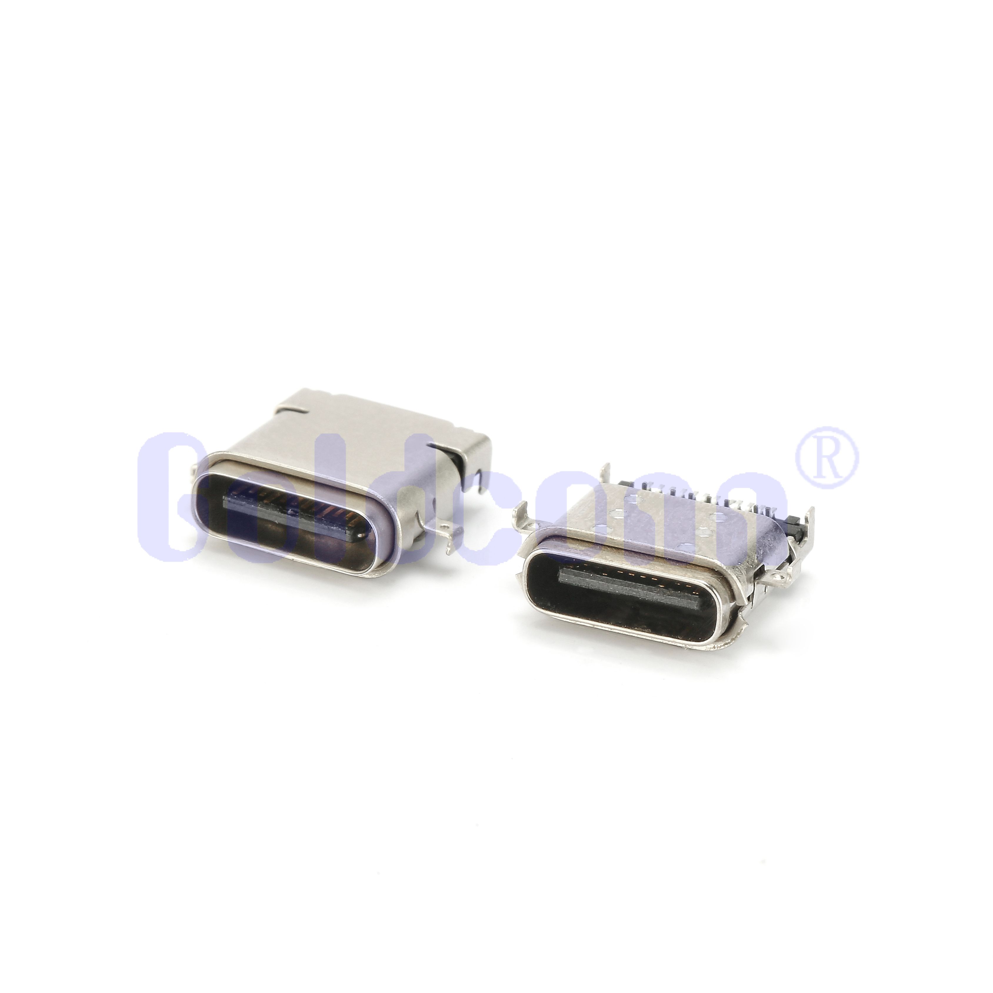 CF053-24SLB14R1-A-A4 Type C USB 24 PIN Female Connector Waterproof DIP Sinking