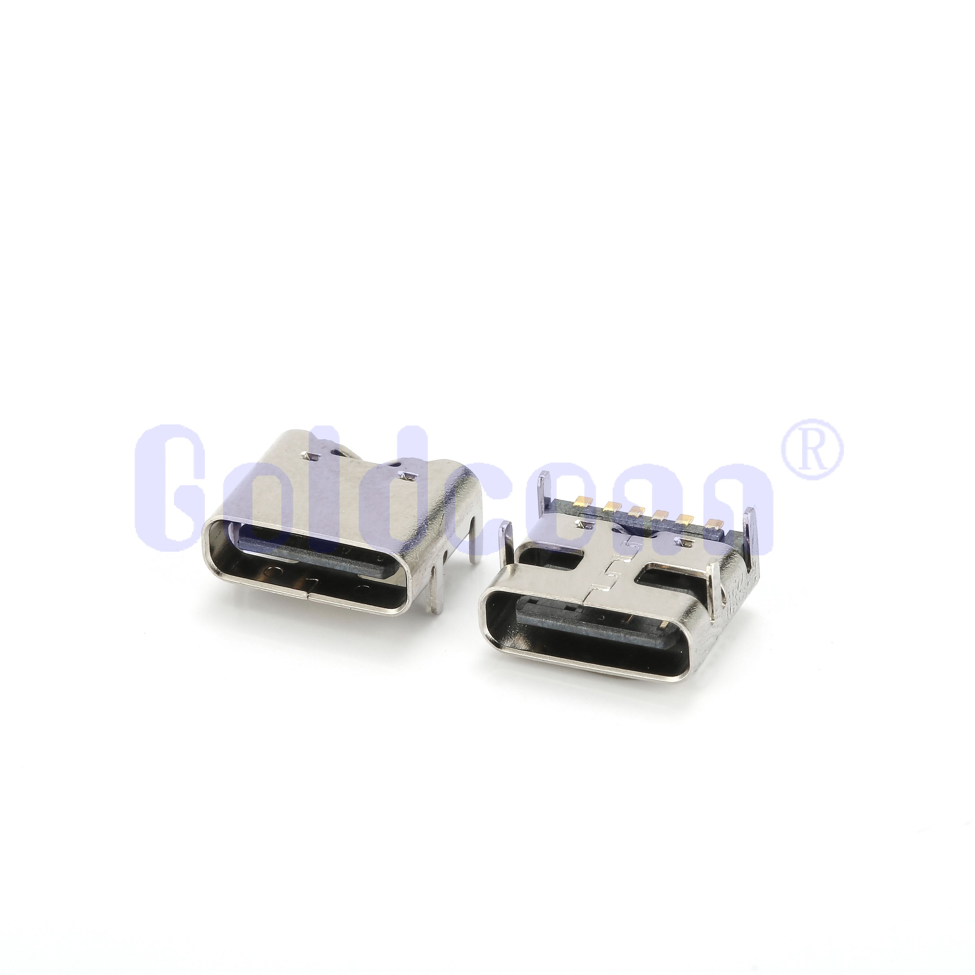 CF109-06LB11R-02 Type C USB Female 6 PIN SMT Top Mount