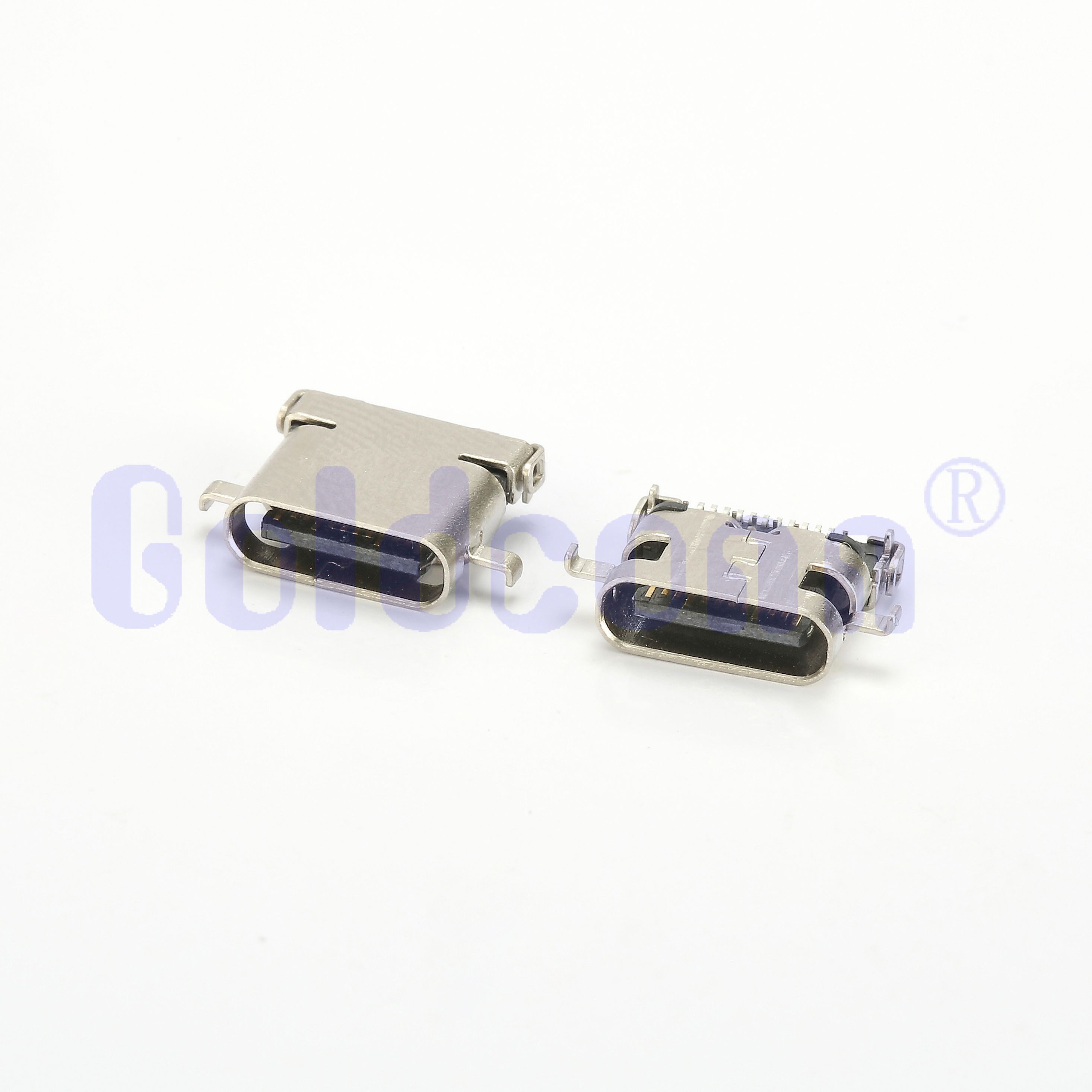 TYPE C Female 24 PIN,Sink 1.26mm,Mid-Mount,DIP+SMT,Solder Tab=0.60mm