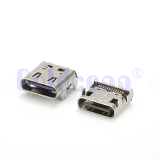 CF224-010SCB12R Type C USB 4.0 24PIN Female Connector,Single shell,Double mounting