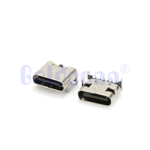 CF206-002SLB11R-02 Type C USB 6 PIN Female Connector SMT Top Mount