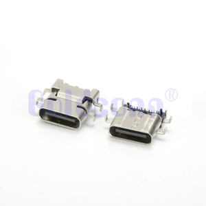 CF130-24SLB02R-C3 Type C TID USB 24 Pin Female Connector Sinking,Front DIP/ Rear SMT,Double Shell