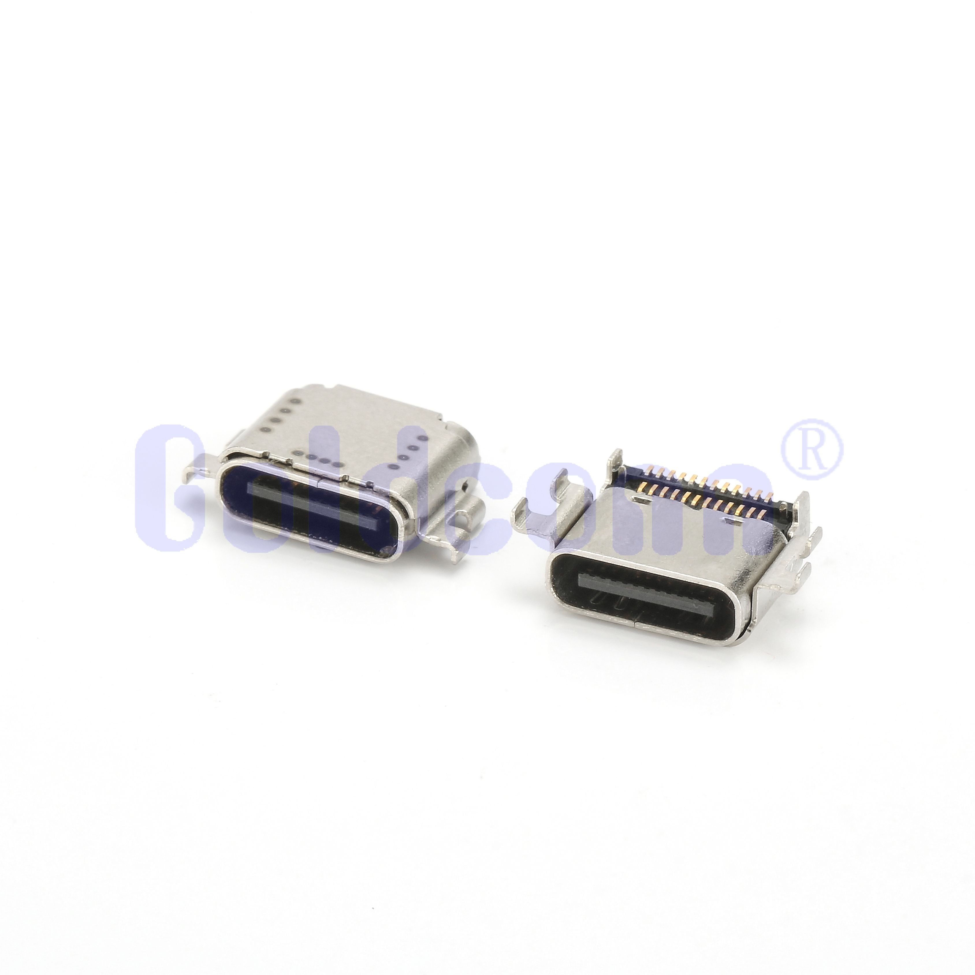CF224-013SCB12R Type C USB 4.0 24PIN Female Connector,Double shells,Double mounting